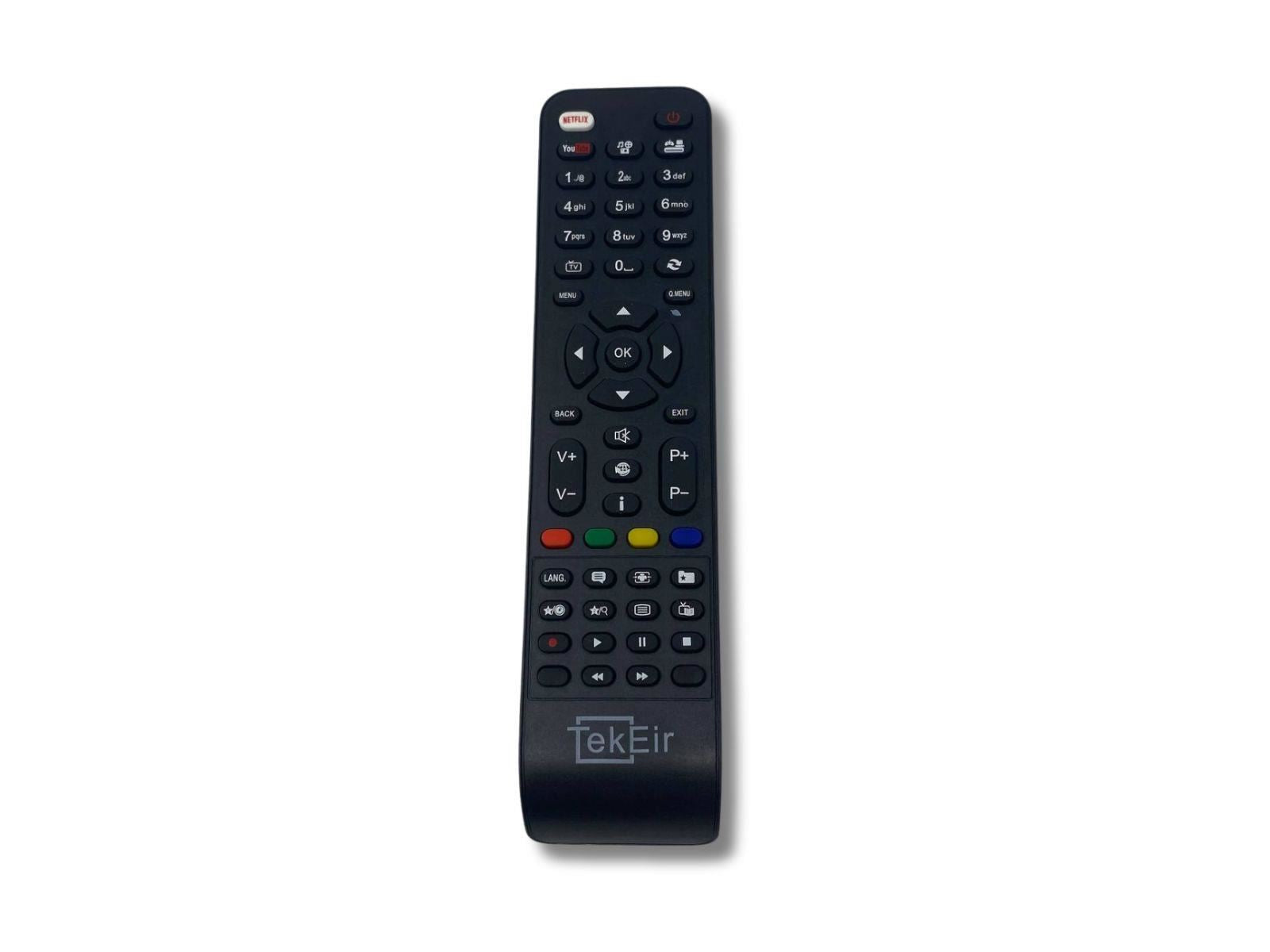 Image shows an overhead view of the replacement remote control