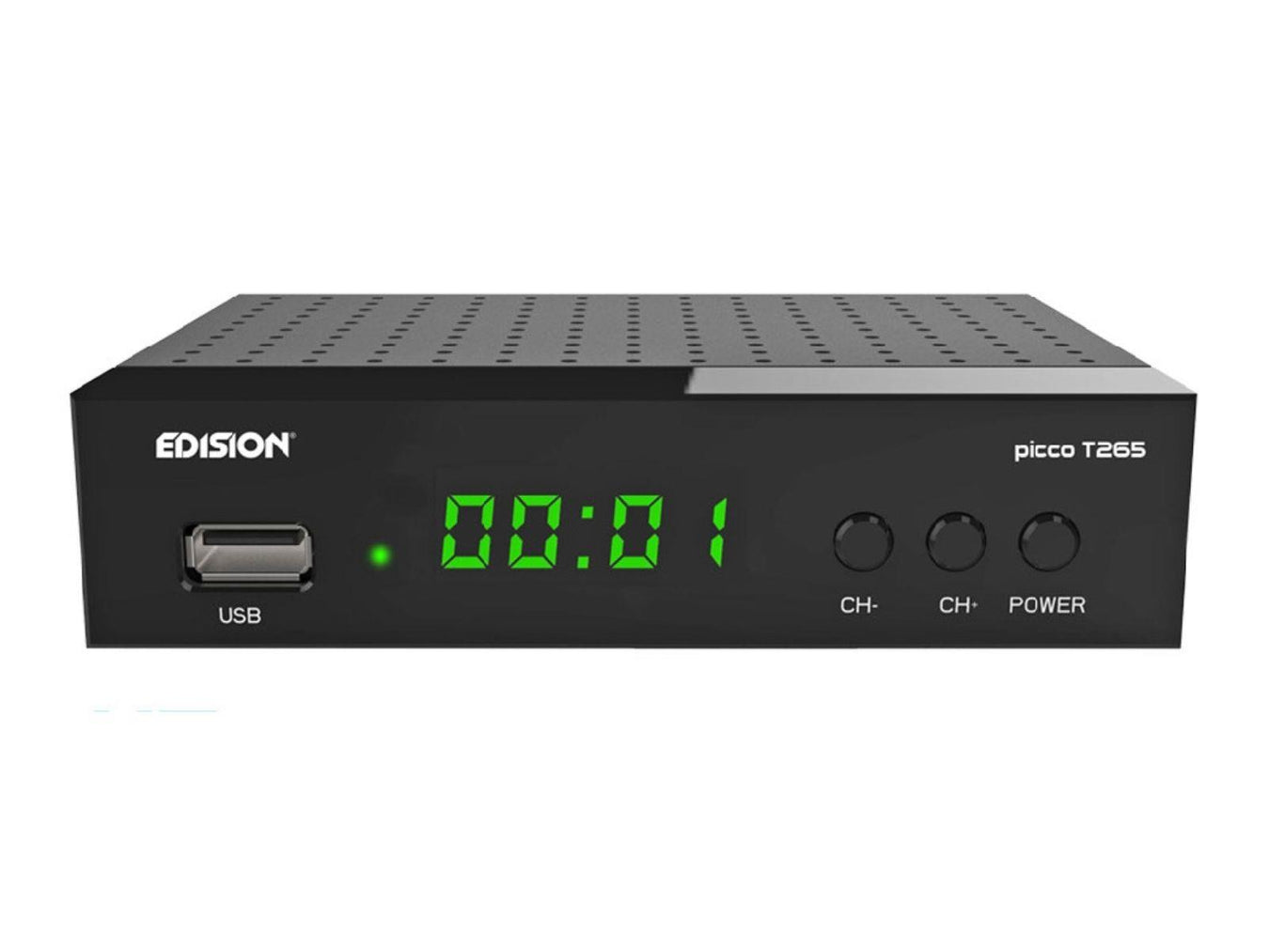 Front view of the Edision™ Picco T2 DVB-T2 Receiver