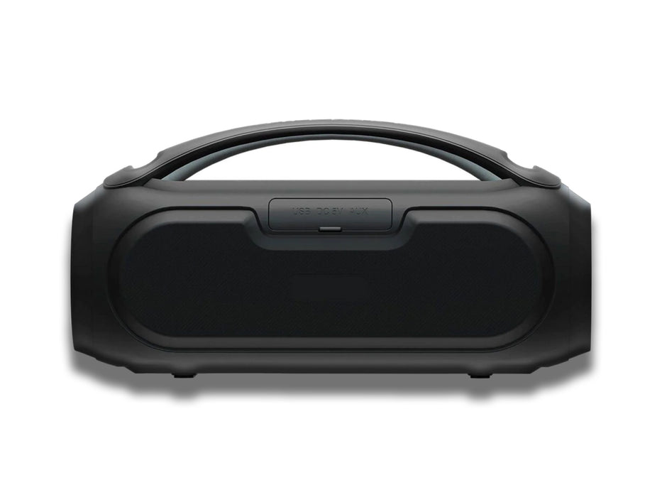 Image shows the back of the Raycon Boombox Bluetooth Speaker