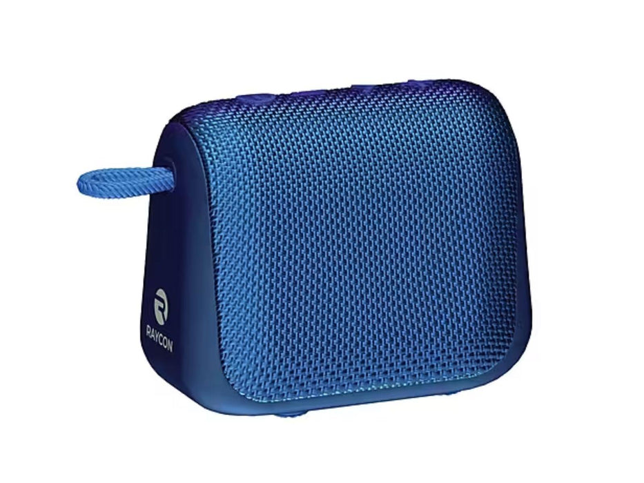 Image shows the side of the blue Raycon Everyday Bluetooth Speaker