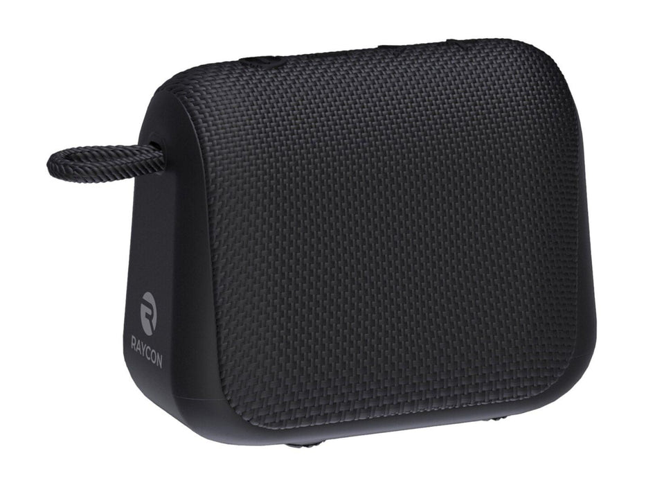 Image shows a front view of the black Raycon Everyday Bluetooth Speaker