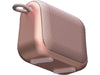 Image shows an angled view of the rosegold Raycon Everyday Bluetooth Speaker from the bottom