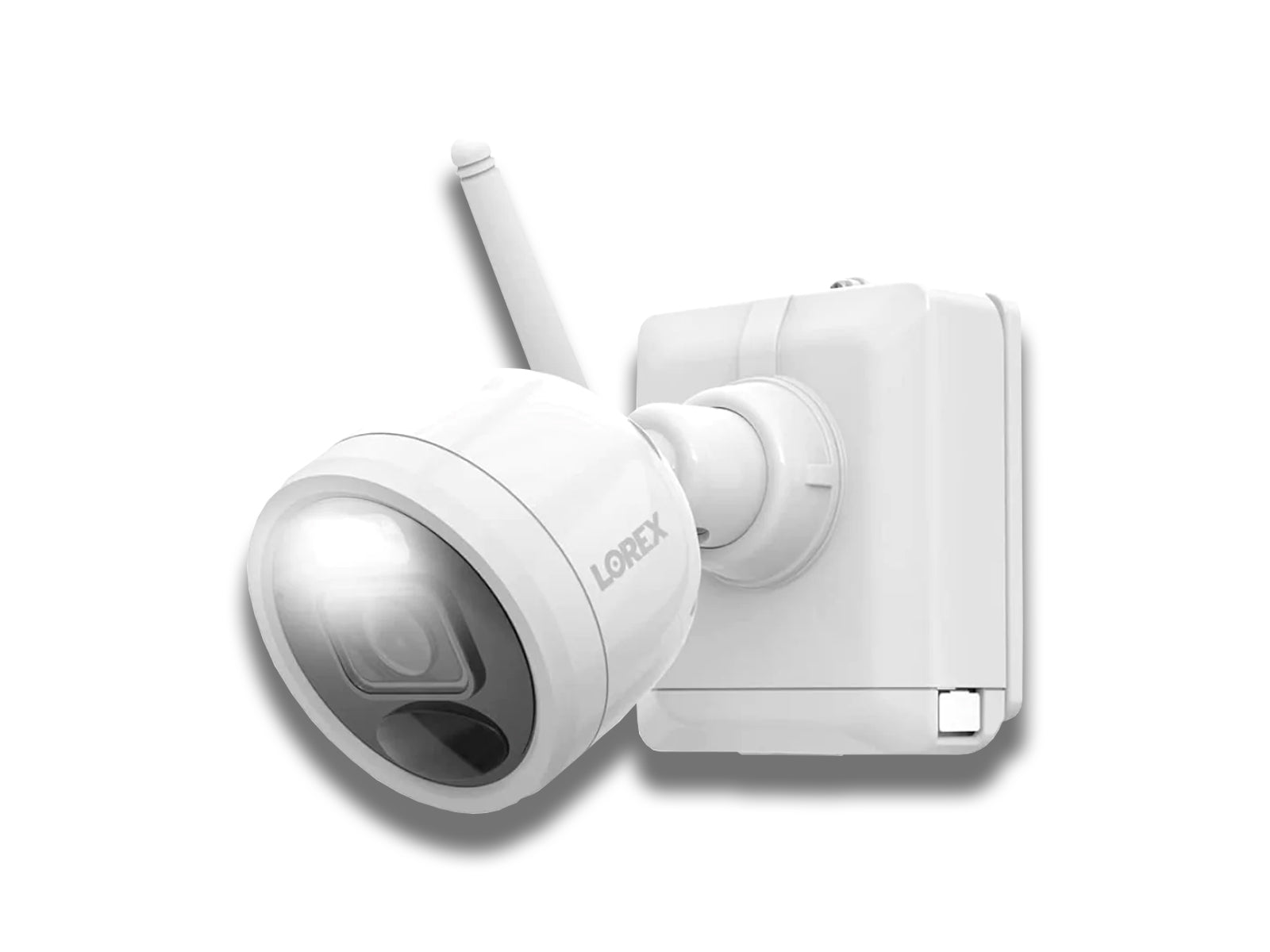 Image shows a side view of the lorex camera on the white background
