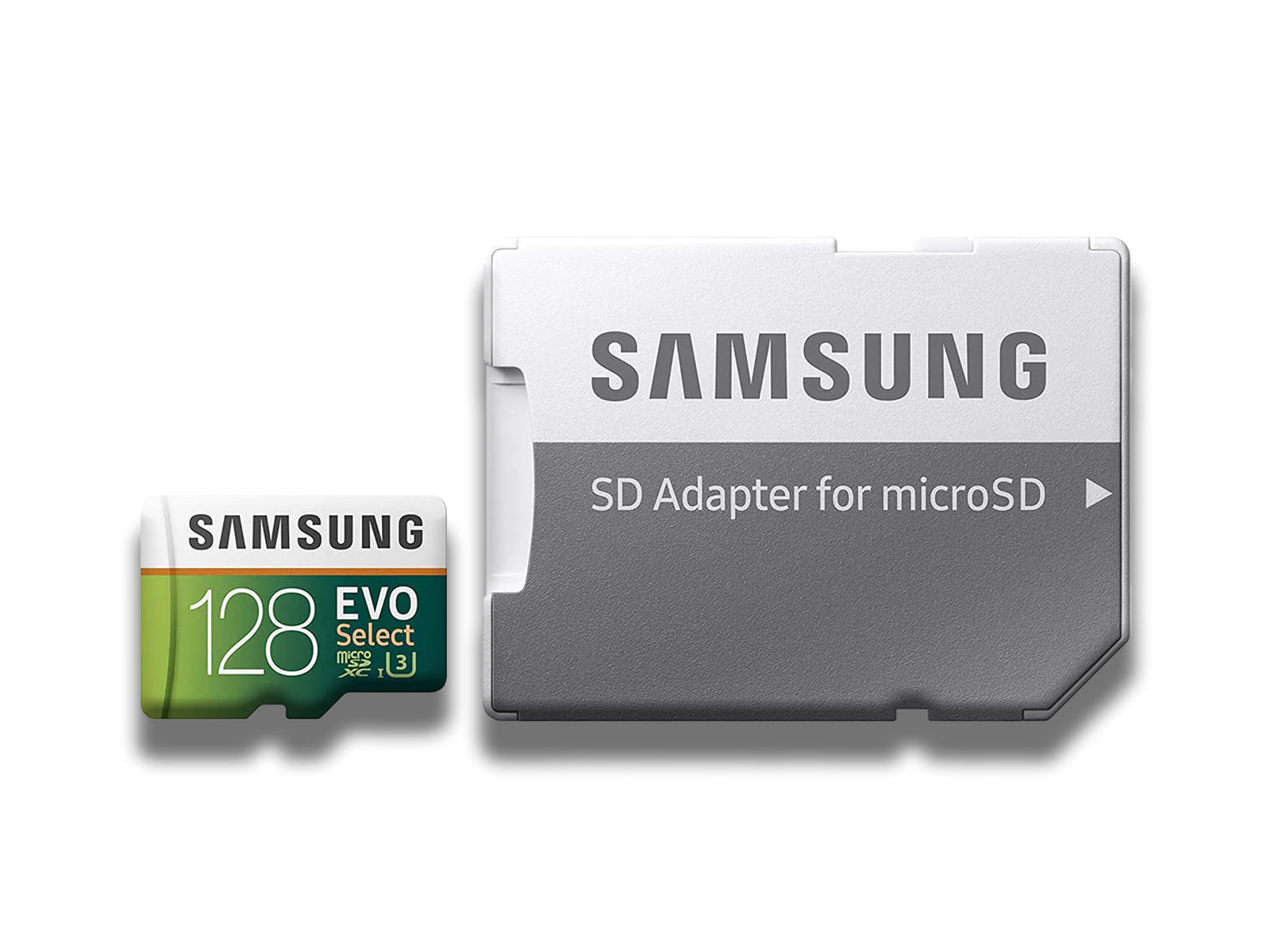 MicroSD 128GB Card With SD Adapter Front View