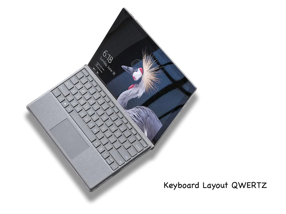 Top view picture of the notebook microsoft surface pro on the white background