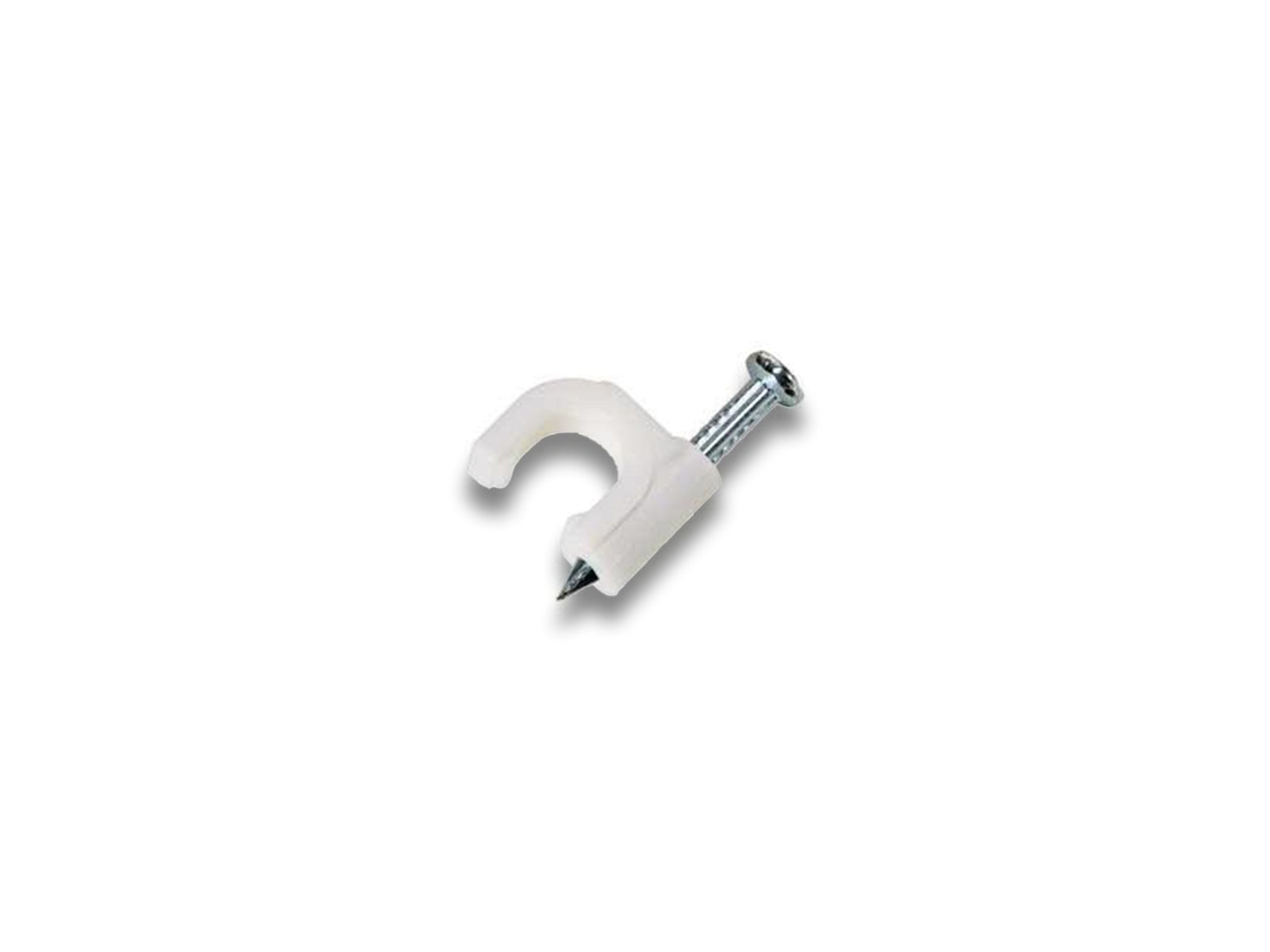 3.5mm White Cable Clip Face Flat