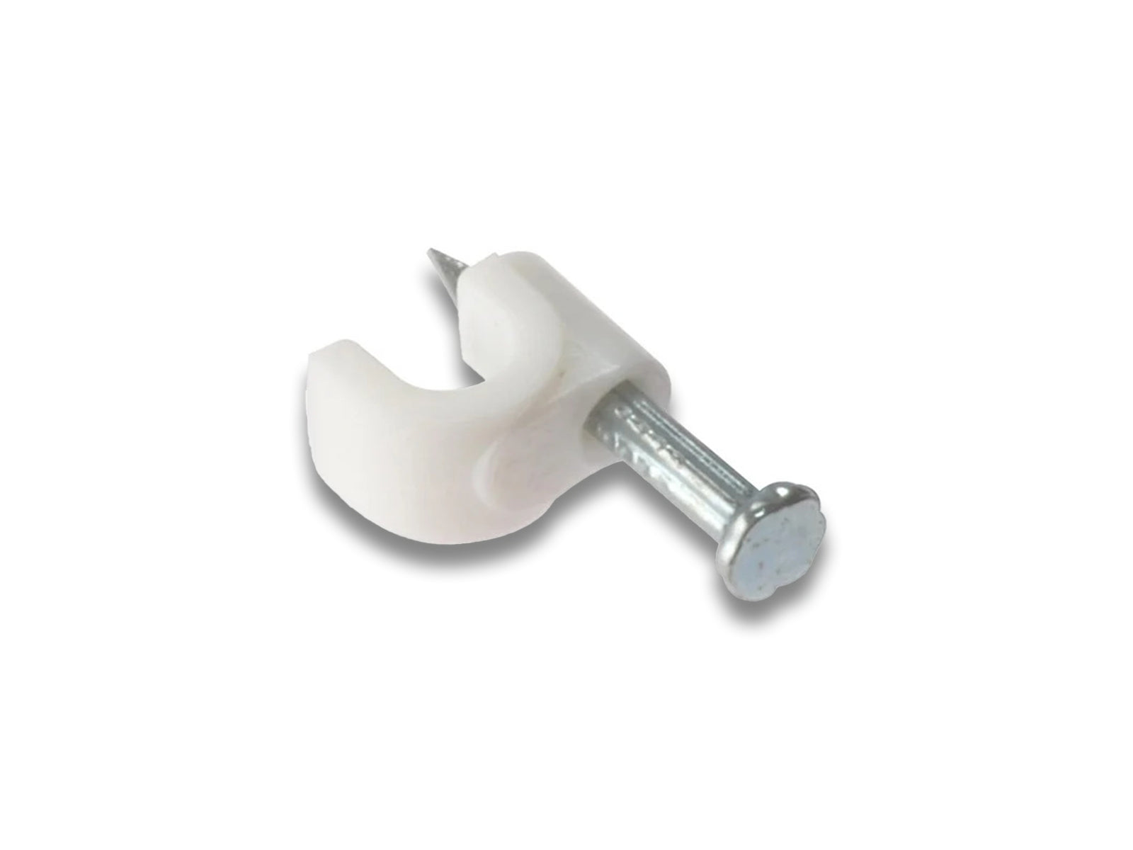 3.5mm White Cable Clip Nail Head