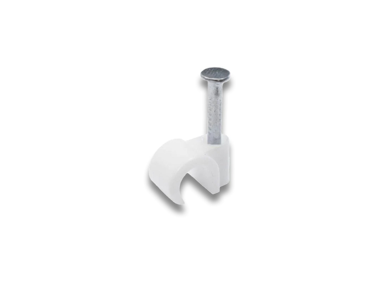 7mm white Two cable clip Front View