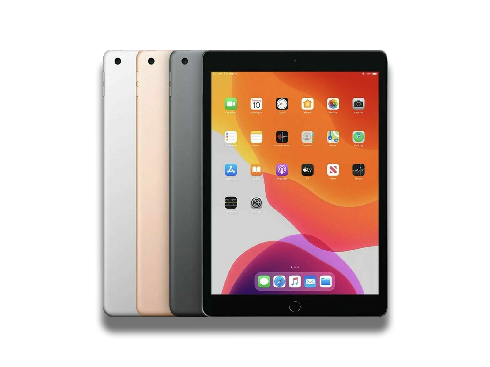 iPad 8 In Colours Silver, Gold And Space Grey Front And Back