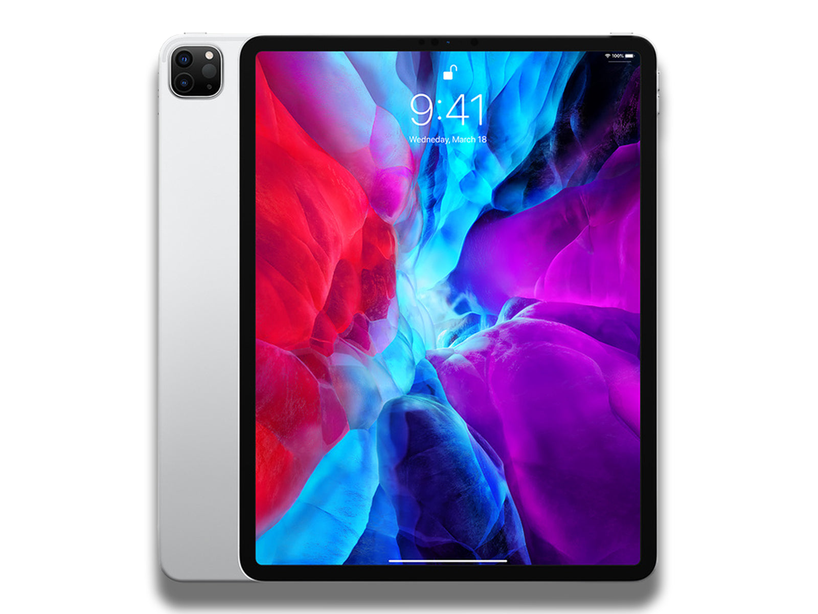 Apple iPad Pro 4th Gen 12.9" Silver Front And Back