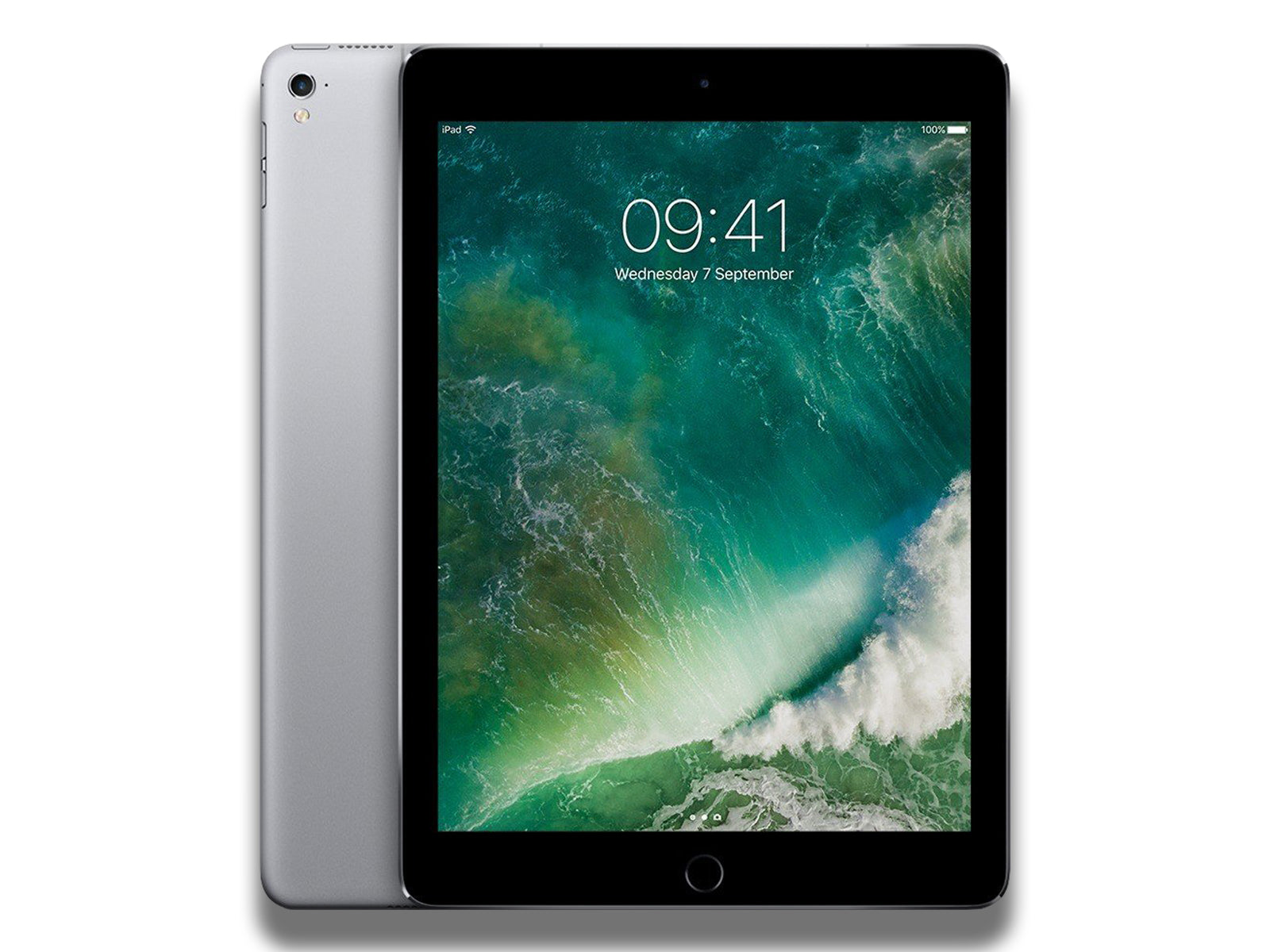 Image shows the space grey Apple iPad Pro 9.7-inch