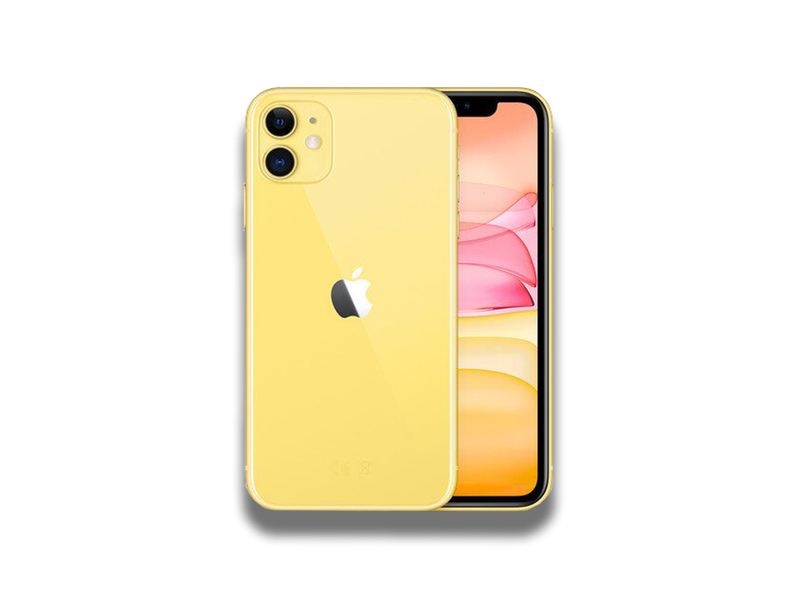 Front and back view of the Yellow iPhone 11