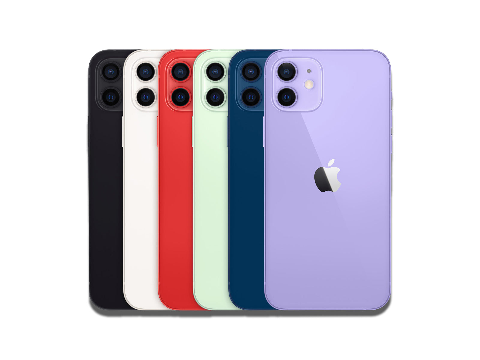 Apple iPhone 12 Showing Colours Black White Green Blue (Product)Red and Purple