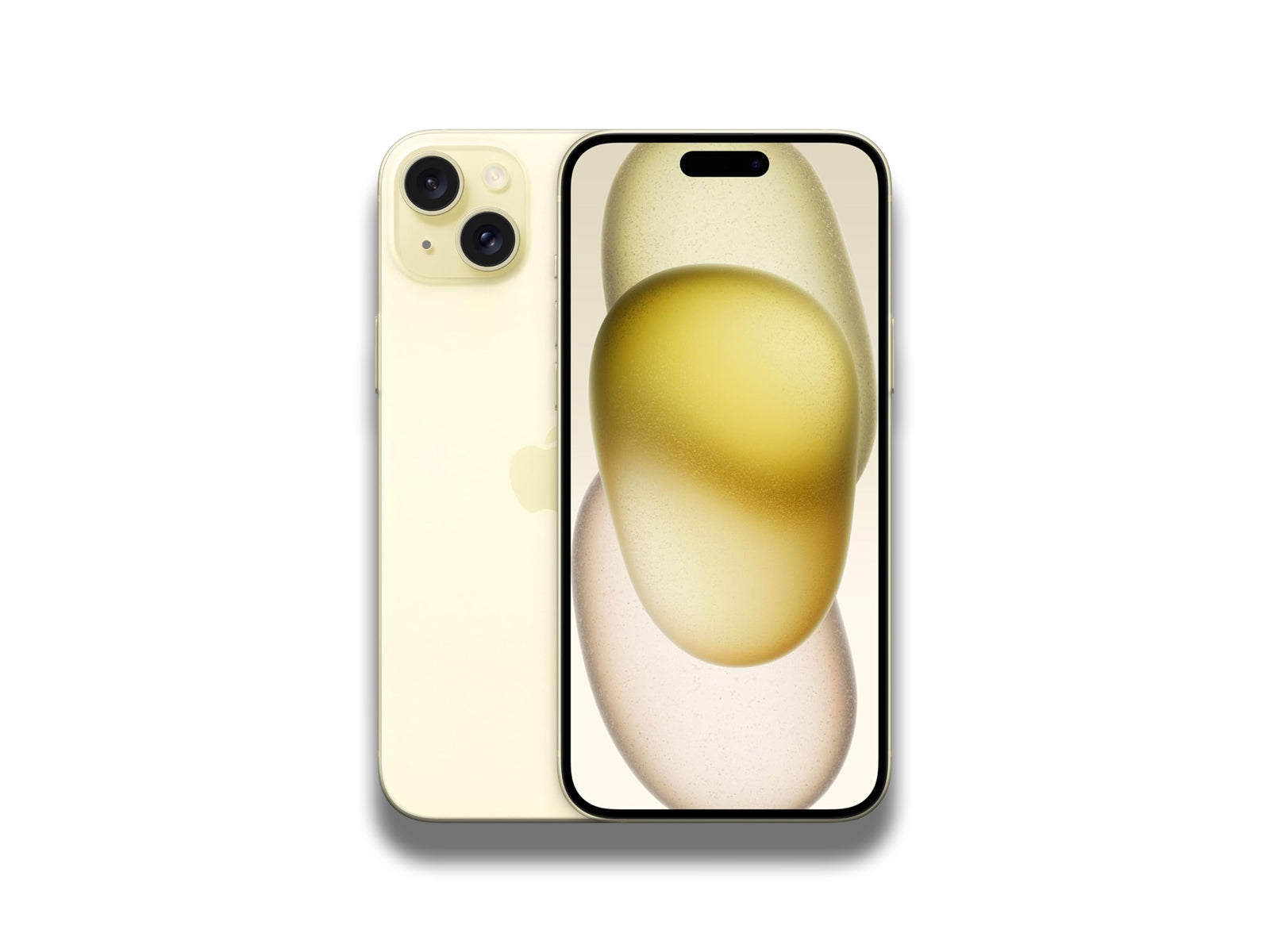 iPhone 15 Plus In Yellow Front And Back