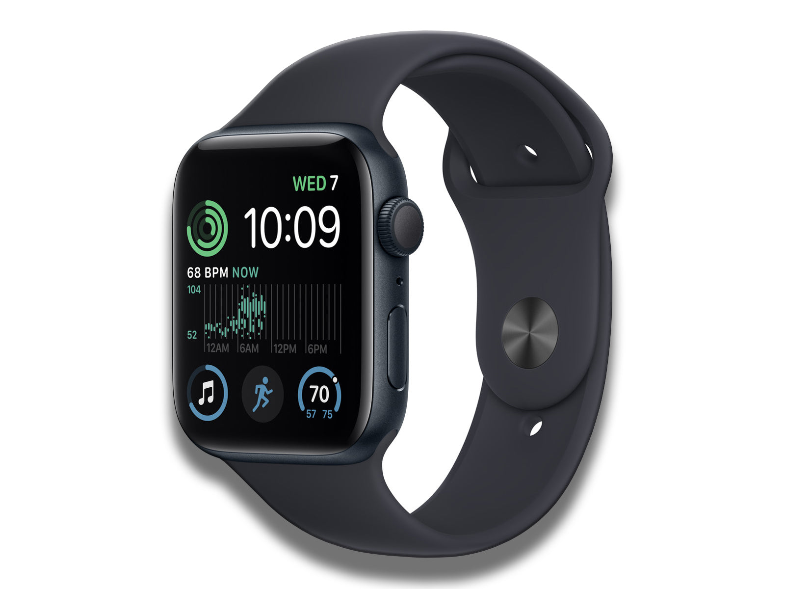Apple Watch SE 44mm Midnight Front Side View