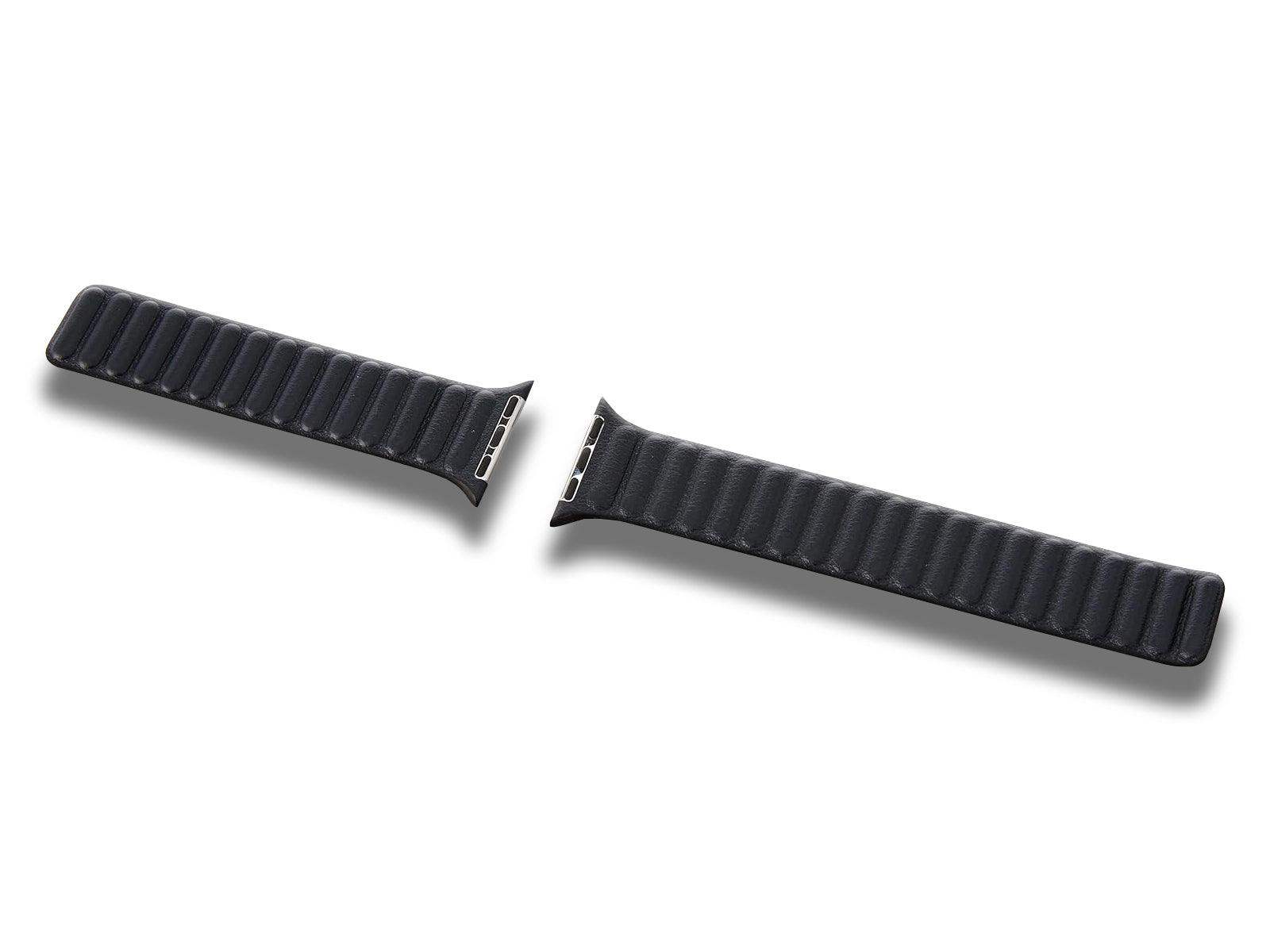 Apple - Apple Watch Strap 41mm Leather Link M/L Midnight