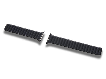 Apple - Apple Watch Strap 41mm Leather Link M/L Midnight