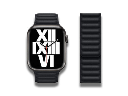 Apple - Apple Watch Strap 41mm Leather Link M/L Midnight