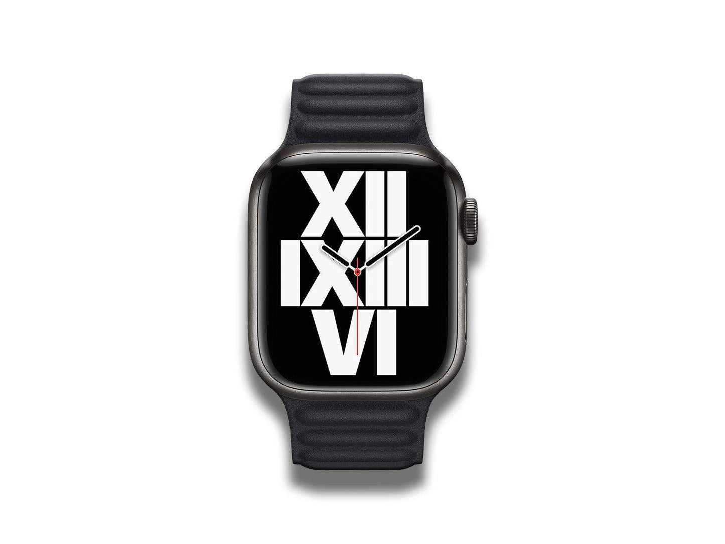 Apple - Apple Watch Strap 41mm Leather Link M/L Midnight