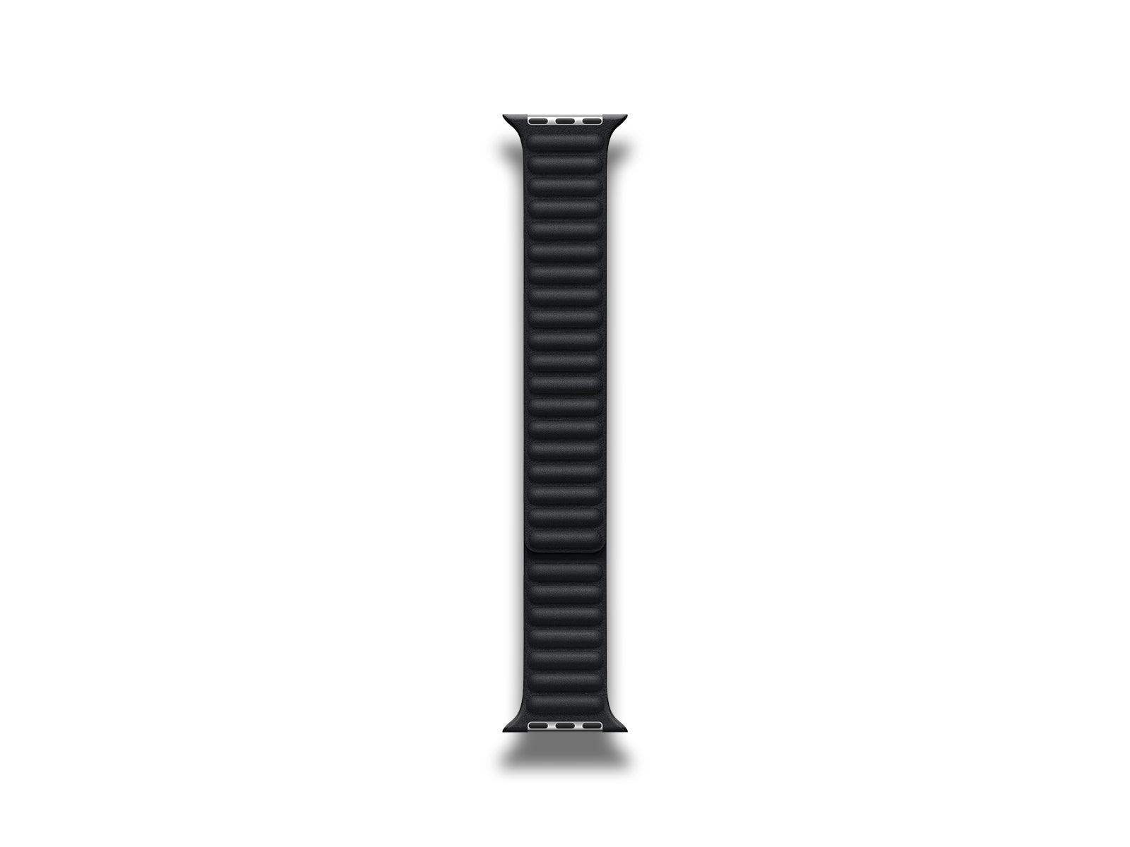 Apple - Apple Watch Strap 41mm Leather Link M/L Midnight