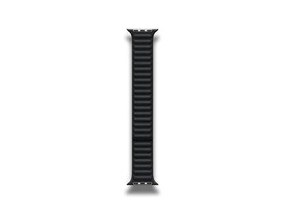 Apple - Apple Watch Strap 41mm Leather Link M/L Midnight