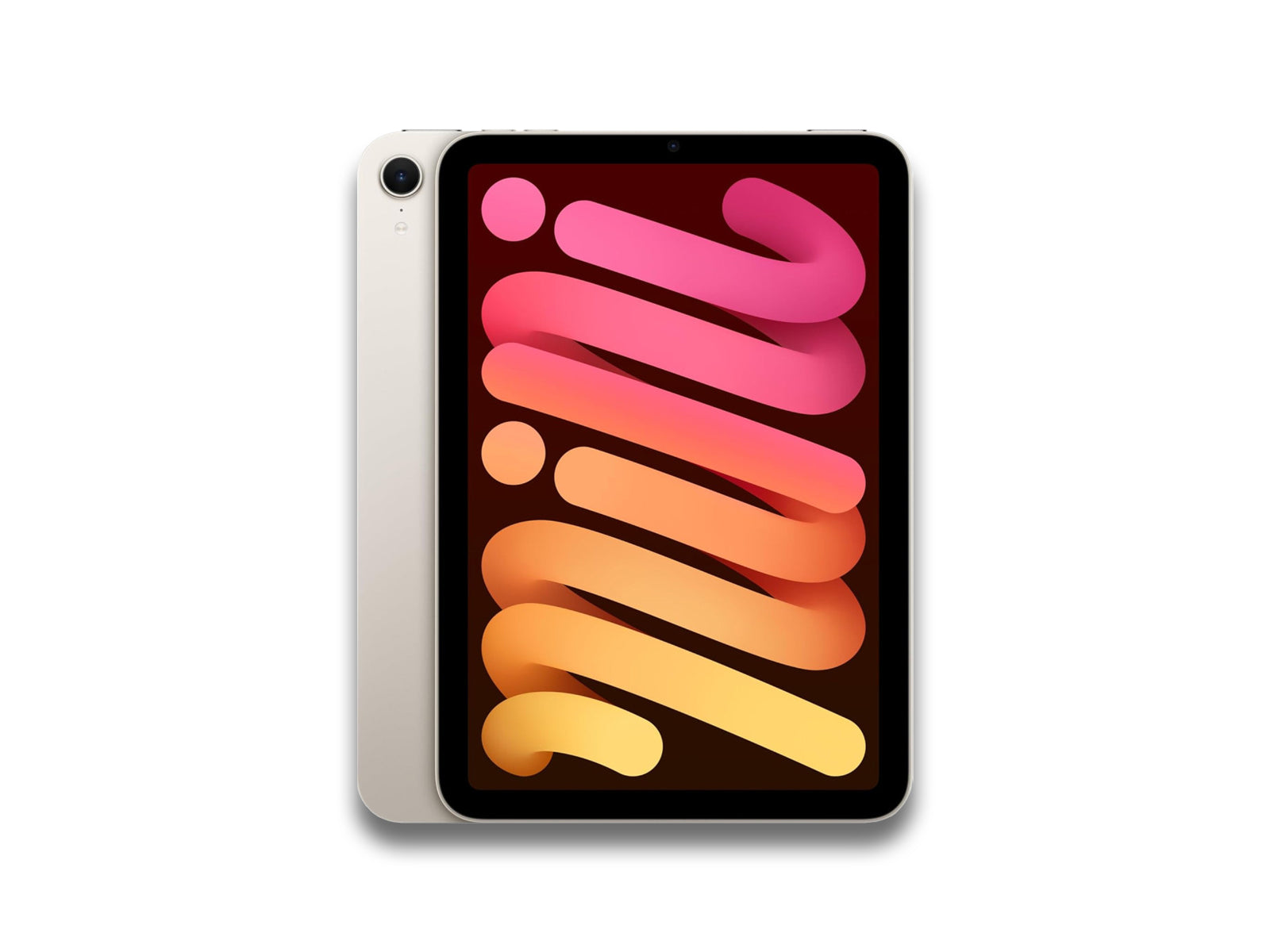 Front and back view of a starlight iPad mini 7th gen