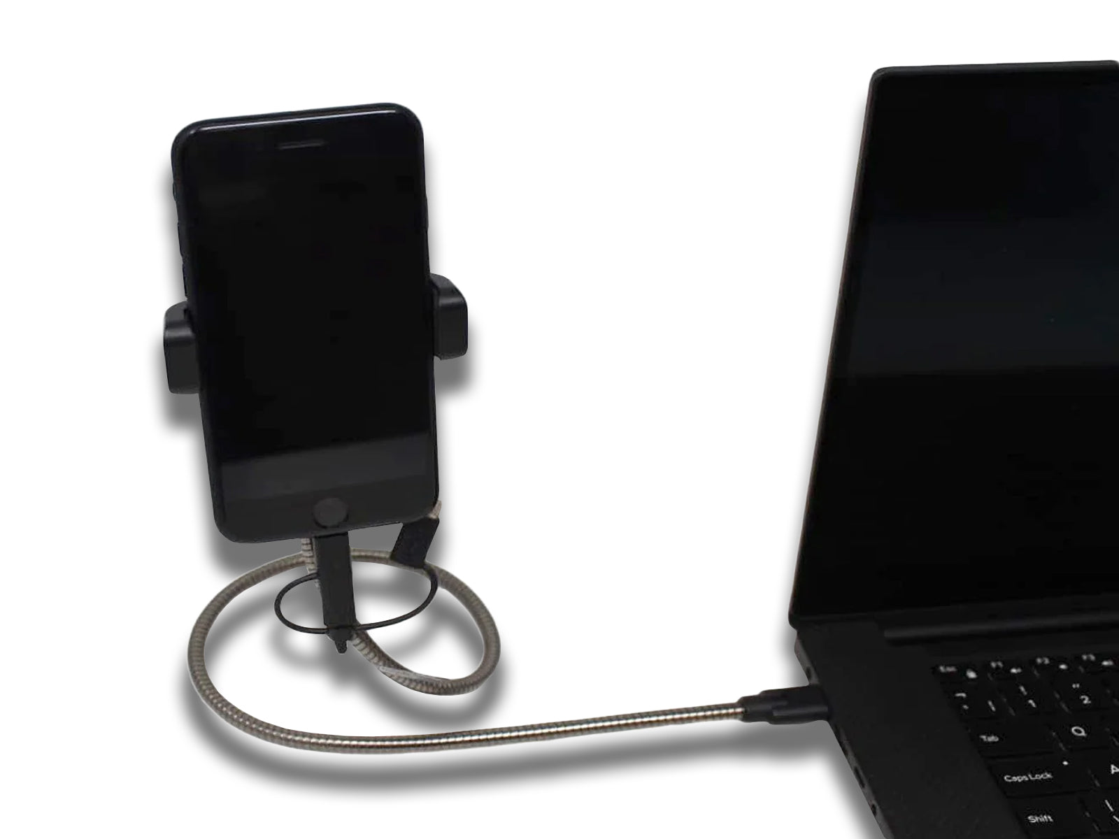 Image shows a phone charging in the RAVPower 3 in 1 Charger