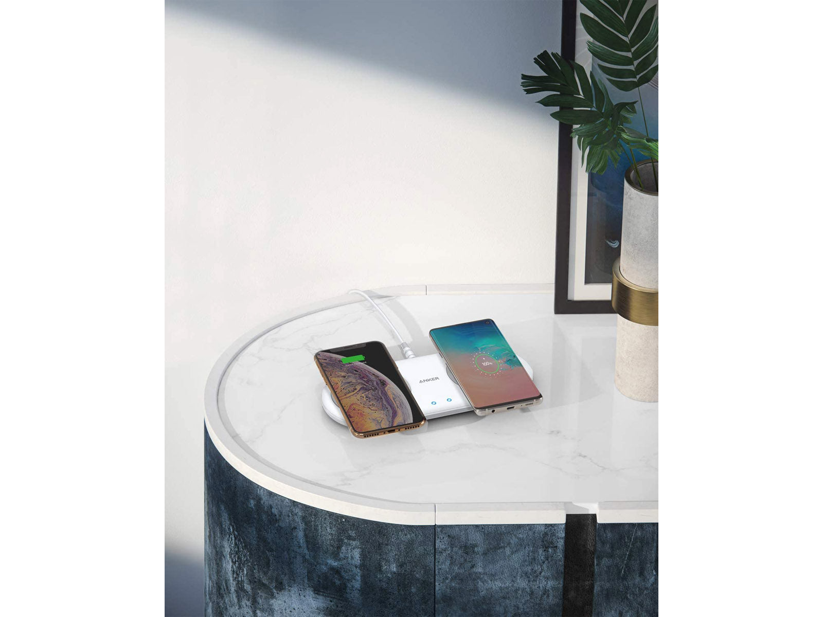 PowerWave Wireless Phone Charger Dual Pad Charging Phone
